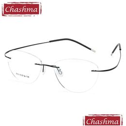 Fashion Sunglasses Frames Pure Titanium Eyeglasses Rimless Optical Frame Prescription Spectacle Frameless Glasses For Male And Female Otfqr