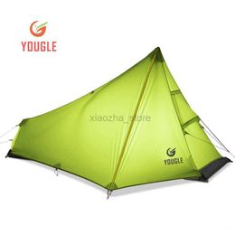 Tents and Shelters YOUGLE Lightweight 15D Nylon Single Person One Man Backpacking Tent Trekking Camping Canopy Travel 3 Season Silicone Coated 240322