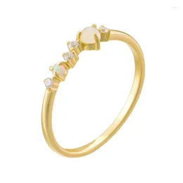 Cluster Rings FULSUN Original Design Australopithecine Zircon Inlay 925 Sterling Silver 14k Yellow Gold Plated Stacking Ring For Women