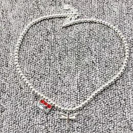 Chains 2024 Fashion UNOde50 Electroplated 925 Red Gem And Dragonfly Necklace Women's Summer Romantic Gift