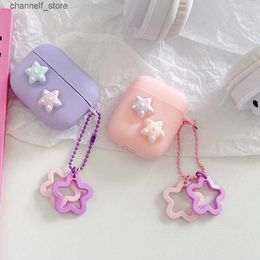 Earphone Accessories For AirPods Pro 2 /airpod 3/AirPods 2 Case colorful Cute star Pendant headphone case air pods pro silicone Earphone CoverY240322