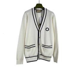 Designer Correct version of G family 24FW casual loose fit trend Colour blocking single breasted knitted cardigan sweater VEVZ