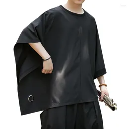 Men S T Shirts Irregular Bat Sleeve Cloak Loose Casual Dark Black Fashion Tshirts Plus Size Women Blouses Performance Clothes Costumes