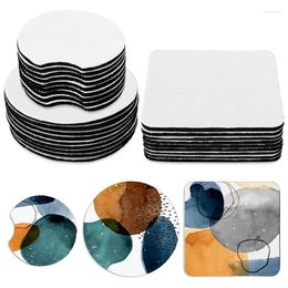 Table Mats Sublimation Round Car Coasters Square Blank Cup Heat Transfer Mat For Decor