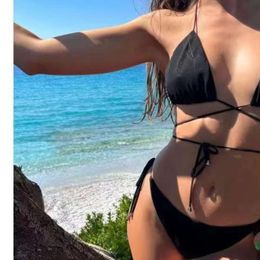 designer swimsuit women bikini sets Transparent Meat Free Beach Bathing Sun Bathing No Sunmarks Breathable Straps Bikini Swimwear Female