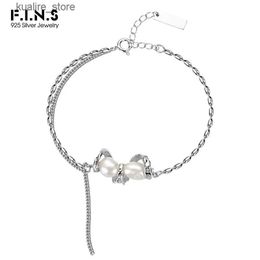 Charm Bracelets F.I.N.S Original S925 sterling silver Irregular Freshwater Pearl Hand Fashion Fine Jewellery Prevent Allergy Accessories L240322