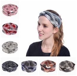 Women Headbands New Fashion Girls Sports Headband Printing Leaf grid design Head Wraps Winter Elastic Streetwear Accessories7843741