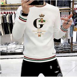 Men's Hoodies & Sweatshirts Male Sequin Embroidery Long Sleeve Trend Top Heavy Craft Casual Autumn Winter Fashion Pullover 7059