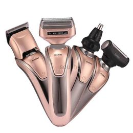 Electric Shavers Kemei 4-in-1 multifunctional shaver mens electric foil shaver nose ear body hair trimmer beauty kit rechargeable shaver machine 240322