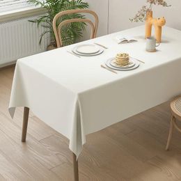 Table Cloth Oil Proof Wash Free Light Luxury White Lambskin Tablecloth