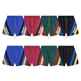 Men's Shorts 24SS summer style contrasting Colour patchwork shorts for men and womens inner mesh long brushed Brches with labels H240401