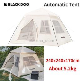 Tents and Shelters Naturehike BLACKDOG Camping Automatic Tent Huge House Tent One-touch for 4 People Family Travel 3 Seasons Waterproof Easy Setup 240322