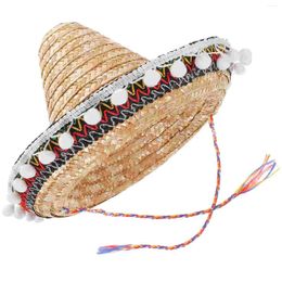 Berets Mexican Sombrero Clothes For Men Kids Hat Beach Prom Decorative Straw Fishing Child Summer