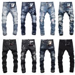 Jeans de grife 2024 Primavera e outono Broto Brown Hole Water Whater Racing Feet Club Fresh D2 calças