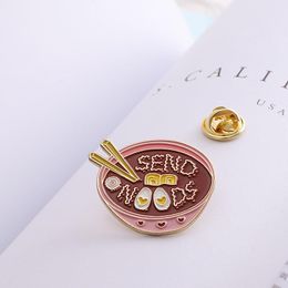 Cute Small Noodle Bowl Shape Funny Enamel Brooches Pins for Women Christmas Demin Shirt Decor Brooch Pin Metal Kawaii Badge Fashion Jewelry cute funny gift 2345