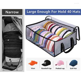 Storage Bags Reusable Oxford Fabric Sundries Bag Home Closet Space Saver Foldable Clear Visible Window Baseball Cap Organiser Box