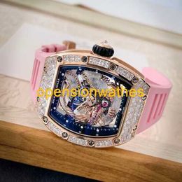 Automatic Mechanical Wristwatches Swiss Watches Wrist Watches Richardmills Rm5703 Original Diamond Rose Gold Crystal Dragon Limited Edition Leisure Sp HB-3YK0