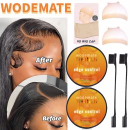 Adhesives WODEMATE Edge Control for Black Hair Nongreasy Edge Control Smoother No Flaking Hair Gel for All Hair Types+HD Wig Cap for Wigs