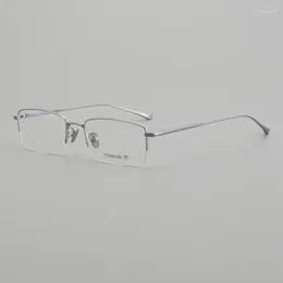 Sunglasses Frames Japanese Brand Pure Titanium Eyeglasses Men Designer MIES Rectangular Reading Glasses Women Myopia Optical Eye