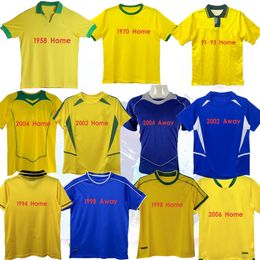 Brazilian vintage jersey Carlos 1998 2002 2006 2000 1994 1991 1970 1957 Pele vintage football jersey Short sleeve adult