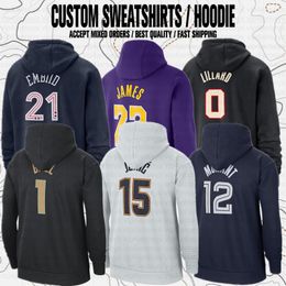 Tyrese Maxey Jimmy Butler Lamelo Ball DeMar Zach Lavine Ja Morant Damian Lillard Westbrook George Leonard Basketball Sports Club fans märkesvaror Hoodies