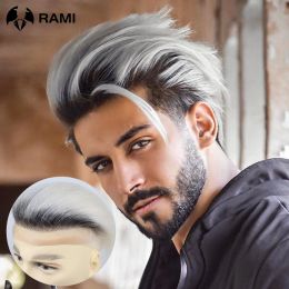 Toupees Toupees Lace Front Men Toupee Lace And Pu Base For Man Gradient Hair Systems Male Hair Prosthesis T1B/60 Color Hairpieces For Men