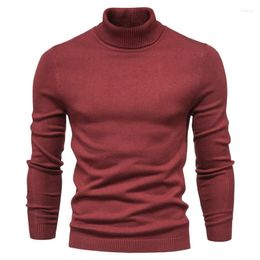 Men's Sweaters 2024 Winter Warm Pullover High Quality Korean Turtleneck Thick Knitted Men Casual Solid Color Knitwear Male