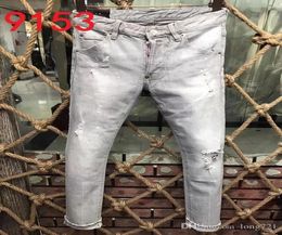 New 2018 Popular Men039s Denim Jean Embroidery Pants Holes Jeans Button Men Pants Long Trousers 9153A139380633