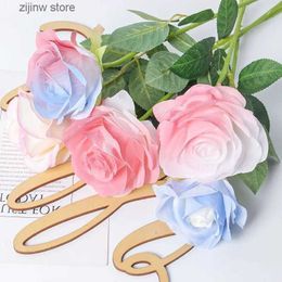 Faux Floral Greenery 5/10Pcs Rose Artificial Flowers Bouquet for Home Room Decor Wedding Decoration Fake Flowers Valentine Day Gift DIY Vase Ornament Y240322