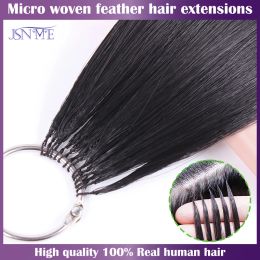 Extensions Micro feather New Hair Extensions Hair Extensions Natural Human Hair Small interface Black Brown Blonde 613 On Salon Quality