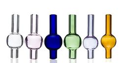 Universal Colored glass bubble carb cap round ball OD 20mm dome for 4mm Quartz thermal banger Nails glass water pipes dab oil rigs ZZ
