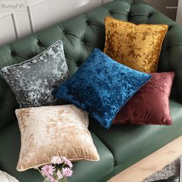 Pillow Solid Cover 45x45cm/60x60cm Plush Navy Goldish Ice Fringed Home Decorative For Sofa Bed Chair