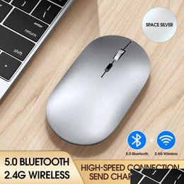 Mice X2 Wireless Bluetooth For Book Laptop Computer Tablet Rechargeable Replacement 500Mah Portable Apple Mouse Drop Delivery Computer Ot9Ys