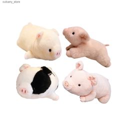 Stuffed Plush Animals Fluffy Stuffed Pink Pig Plush Toys Lying Oink Spotted Pigt Soft Dolls Children Birthday Gifts Cudd Farm Animal Drop Shipping L240322