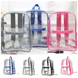 Backpack Large Capacity Transparent Fashion Zipper Visible Pvc School Bag Soft Handle Clear Outdoor
