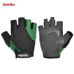 Cycling Gloves Boodun 4D Silicon Gel Shockproof Cycling Half Finger Gloves Biciclet Guantes Ciclismo MTB Road Bike Outdoor Sport Short Mittens 240322