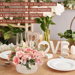 Vases Clear Acrylic Flower Vase Leak-Proof Table Floral Centerpiece Simple Multifunction For Home & Wedding Decor