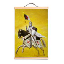 Masonic Knights Templar Wall Hanging Flag Wall Chart Vintage Crusades Armour Warrior Art Posters Unique Canvas Scroll Painting AB10