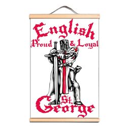 Nordic Style Wall Artwork Canvas Pictures Knights Templar Poster Wooden Scroll Hanging Painting Print Home Decor Living Room AB10