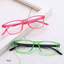 2 Pcs Fashion Luxury Designer 2023 Childrens Flat Mirror Korean Edition Trendy Simple Box Ultra Light Art Decorative Glasses for Men and Women