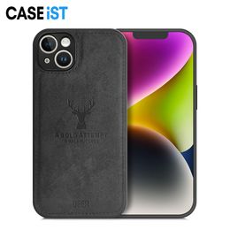 CASEiST Luxury Soft Cloth Deer Texture Patterned TPU Cover Silicone Fabric Shockproof Mobile Phone Protective Case For Apple iPhone 15 14 13 12 11 Pro Max XS XR 8 7 Plus