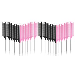Tools 24 Pieces Parting Comb For Braids Teasing Combs With Stainless Steel Pintail For Hair Styling Hairdressing