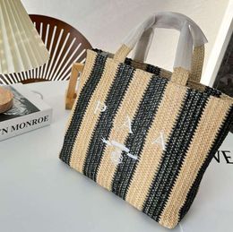 Fashion Totes Bag Letter Shopping Canvas Designer Women Straw Knitting Handbags Summer Beach Shoulder Large Casual Minority simplicity