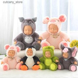 Stuffed Plush Animals Baby Doll Stuffed Plush Reborn Baby Doll Seping Baby Plush Toys Plush Bjd Bebe Doll Silicone Face Toys for Kids Xmas Gift L240322