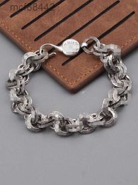 Jewelry Bracelet Thai Silver Retro Court Letters Double Ring Fashion Male Personality Hip Hop Art Hand Female