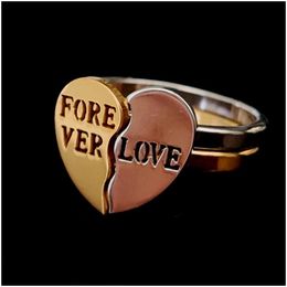 Band Rings 24Pcs12Sets Heart Shape Love Couple Ring Set Promise Engagement For Lovers Stainless Steel Jewelry Anniversary Dro Dhgarden Dhmgt