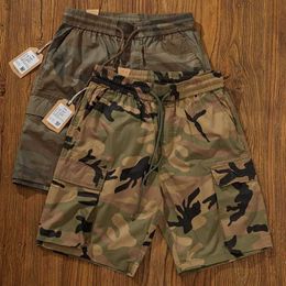 Men's Shorts Mens camouflage cargo shorts - breathable outdoor casual five point pants J240322