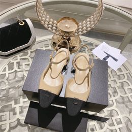 Designer luxury fashion runway spring/summer classic color chunky edge empty women's sandals women's high-heeled sandals