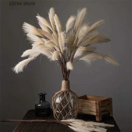 Faux Floral Greenery 31/80cm Artificial Pampas Grass Decoration Flowers Silk Reed Grass Fake Plant for Vase Boho Home Room Party Wedding Decoration Y240322