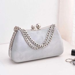 Cross Body ISKYBOB Ladies Glitter Shoulder Bag Dinner Bag Luxury Brand Evening Bag Party Banquet Wedding Clutches Handbag Chain BolsasL2403